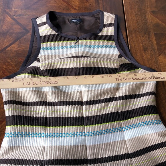 Worth Collection Zip Front Striped Top Size 10 - Picture 16 of 16